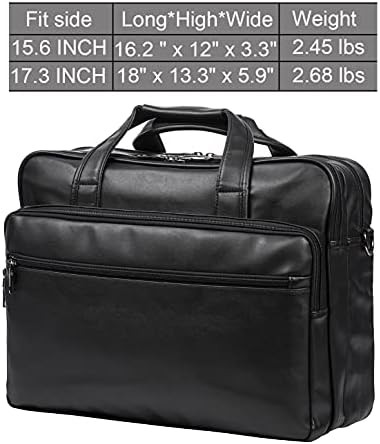 Black leather business laptop briefcase 17.3 — photo 5