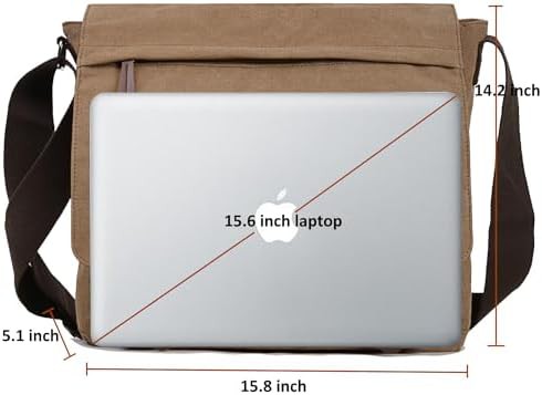 Coffee canvas laptop satchel 15.6 — photo 4