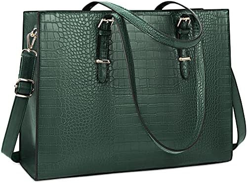 Crocodile leather computer tote bag 15.6 in