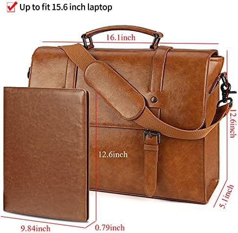 Faux leather satchel shoulder bag 15.6 in — photo 5