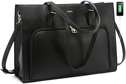 Waterproof leather tote with USB port