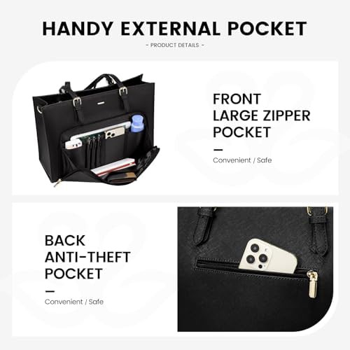 Waterproof leather tote with USB port — photo 3