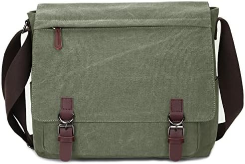 Green canvas satchel 15.6 inch