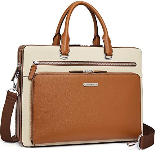 Leather travel messenger briefcase 15.6 in