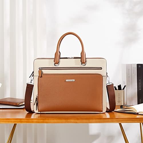 Leather travel messenger briefcase 15.6 in — photo 3