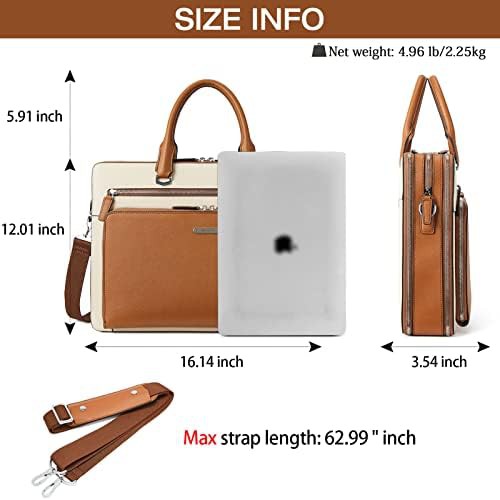 Leather travel messenger briefcase 15.6 in — photo 4