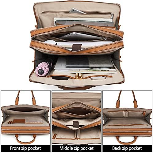 Leather travel messenger briefcase 15.6 in — photo 5