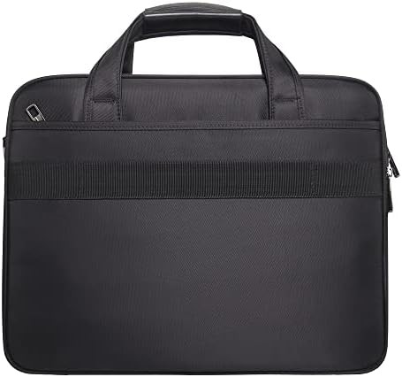 Expandable black canvas briefcase for 17 inch laptops — photo 3
