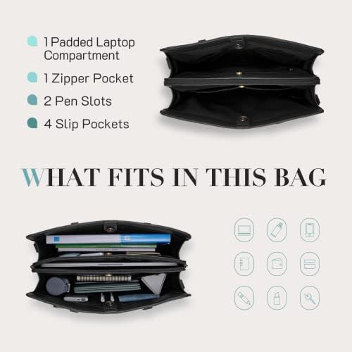 Leather teacher computer purse office briefcase — photo 4