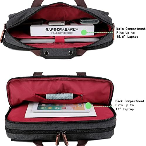 Light black canvas military laptop briefcase — photo 4