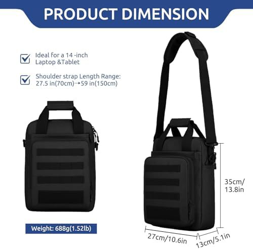 Tactical nylon MOLLE shoulder messenger bag — photo 3