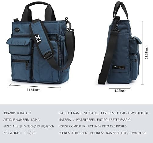 Blue waterproof nylon office messenger bag — photo 5