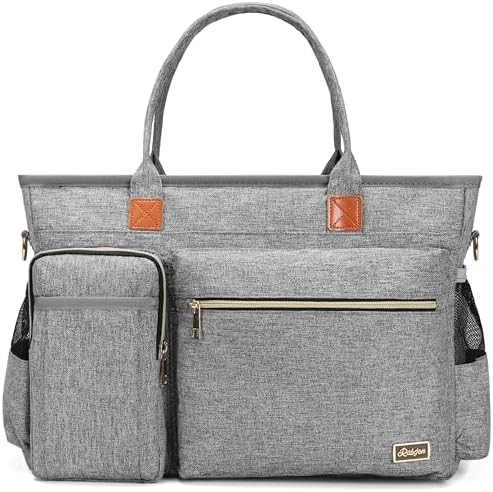Multi-compartment teacher laptop work tote 15.6