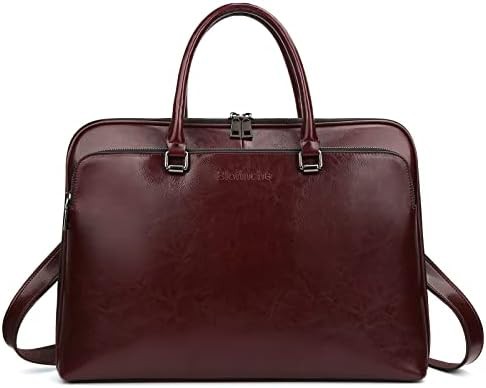 Genuine leather laptop satchel for work