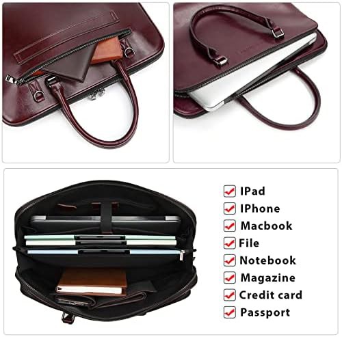 Genuine leather laptop satchel for work — photo 4