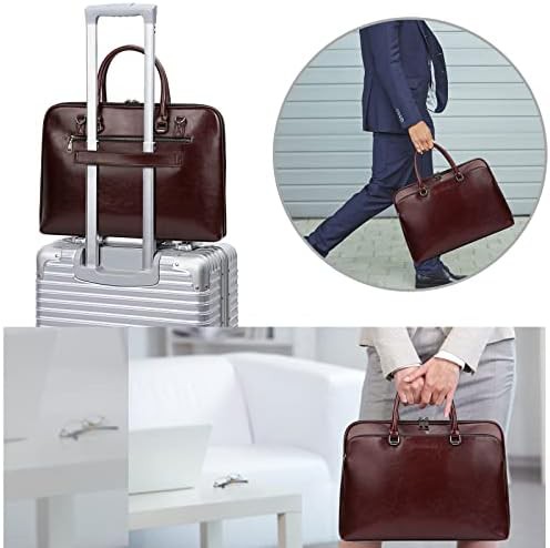 Genuine leather laptop satchel for work — photo 5