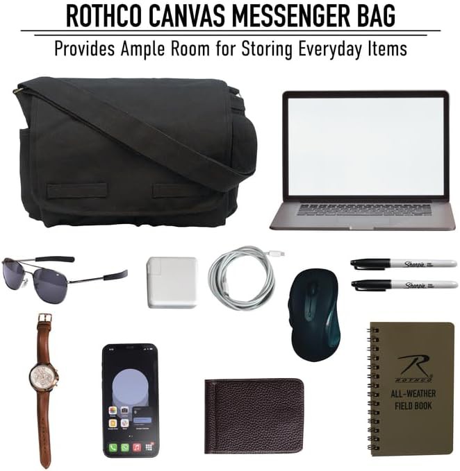 Classic Gray Canvas Shoulder Messenger Bag — photo 5