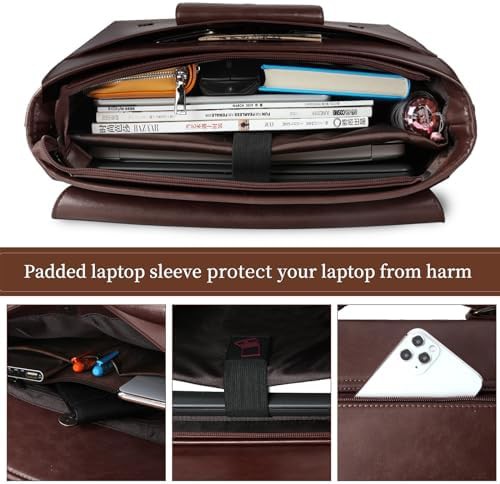 Coffee waterproof laptop briefcase 15.6 in — photo 3