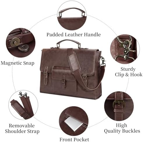 Coffee waterproof laptop briefcase 15.6 in — photo 5