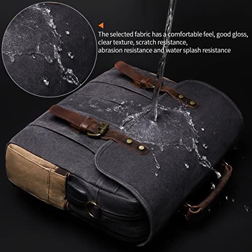 Waxed canvas gray 15.6 inch briefcase — photo 4