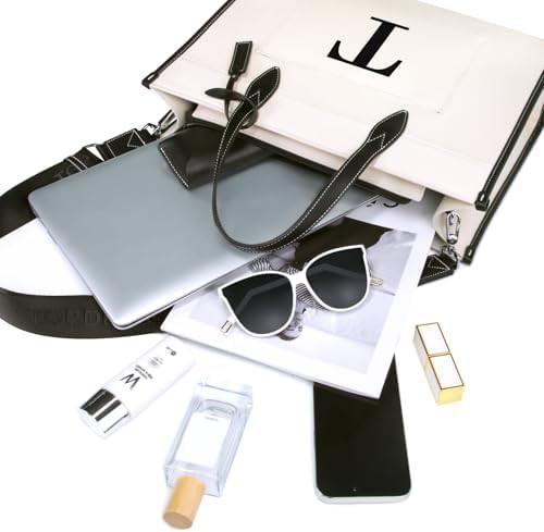 Monogrammed Initial Canvas Laptop Tote — photo 4
