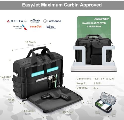 Black tactical laptop briefcase for 15.6 inch devices — photo 3