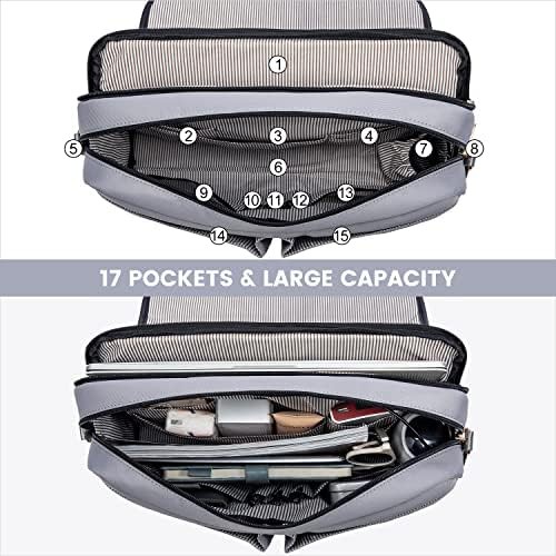 Black and grey messenger briefcase 15.6 in — photo 3