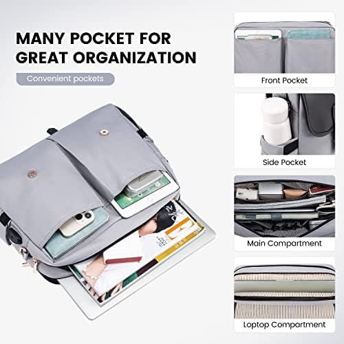 Black and grey messenger briefcase 15.6 in — photo 4