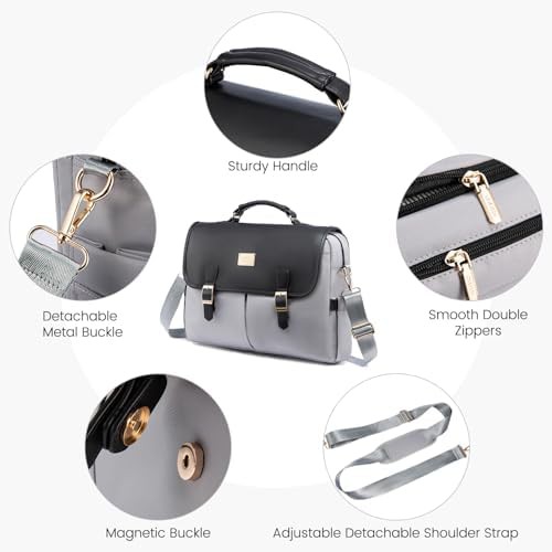 Black and grey messenger briefcase 15.6 in — photo 5