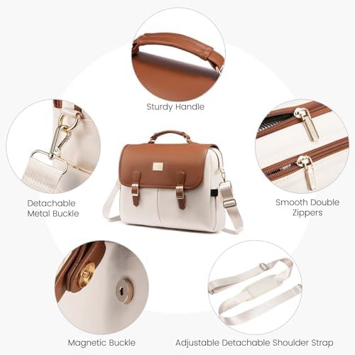 Brown and beige crossbody briefcase — photo 5