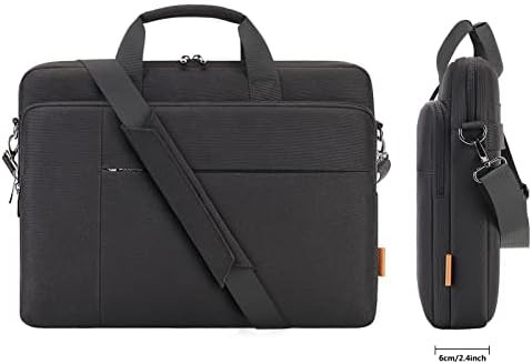 Black canvas messenger briefcase 15.6 in — photo 3