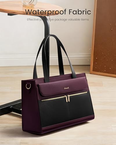 Waterproof Faux Leather Laptop Tote 15.6 in — photo 3