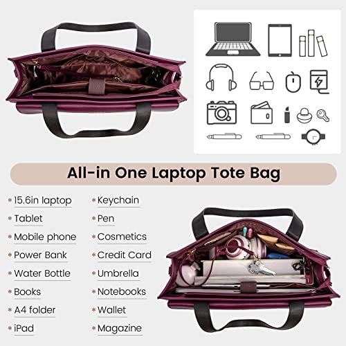 Waterproof Faux Leather Laptop Tote 15.6 in — photo 4