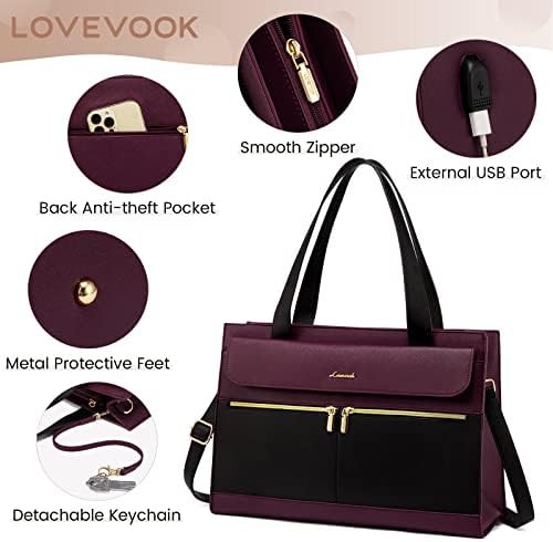 Waterproof Faux Leather Laptop Tote 15.6 in — photo 5