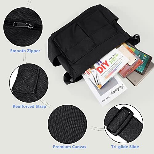 Black Canvas Multi-Pocket Shoulder Bag — photo 4