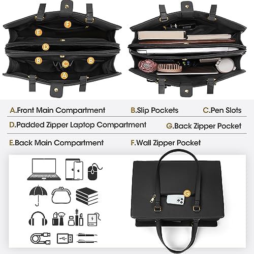 Waterproof leather work tote 15.6 in — photo 3