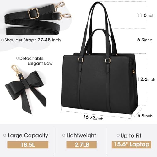 Waterproof leather work tote 15.6 in — photo 4