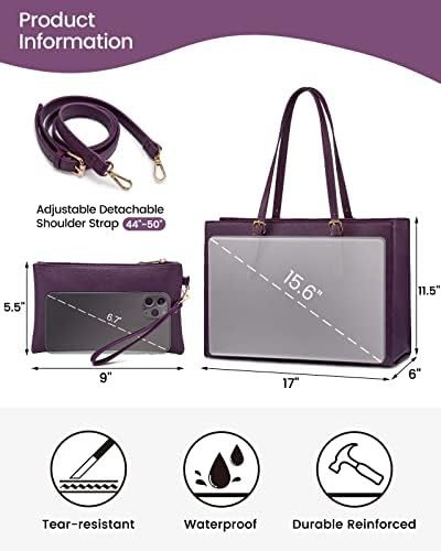 Purple leather briefcase with USB port — photo 5
