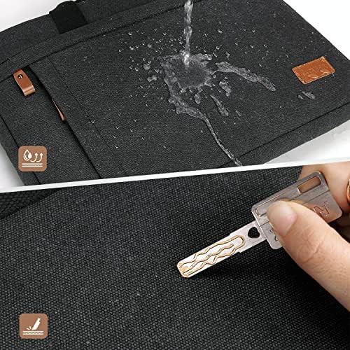 Dark grey canvas laptop briefcase 15.6 — photo 4