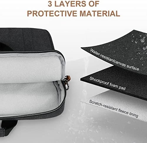Dark grey canvas laptop briefcase 15.6 — photo 5