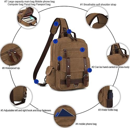 Coffee canvas cycling sling bag 14 in — photo 3