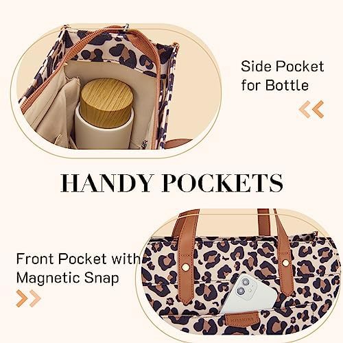 Leopard print canvas casual work handbag — photo 4
