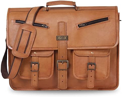 Handmade leather computer satchel 18 in — photo 3