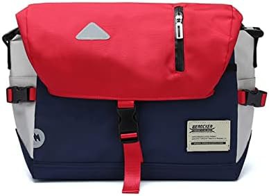 Red multi-compartment cycling crossbody bag