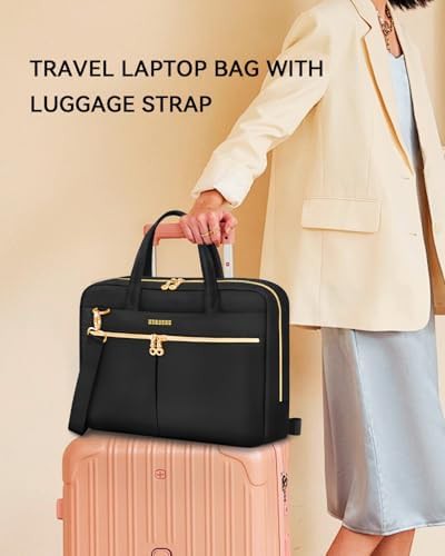Black shoulder messenger bag for 17 inch laptops — photo 4