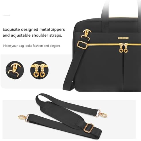 Black shoulder messenger bag for 17 inch laptops — photo 5