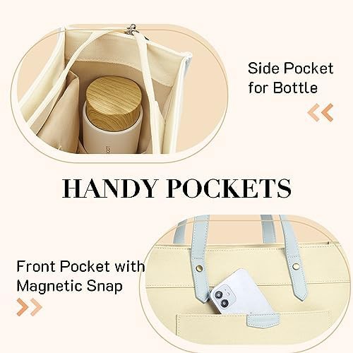 Light blue canvas casual college briefcase — photo 4
