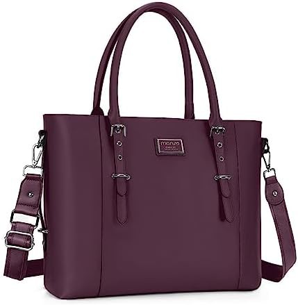 Faux leather shoulder tote bag 17.3 inch