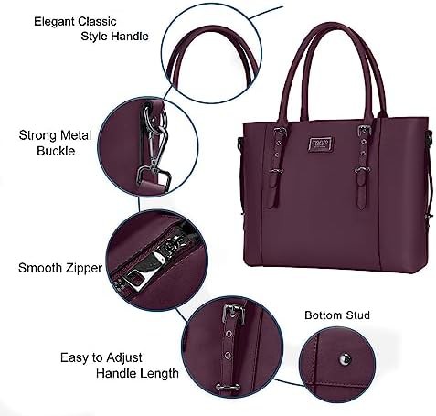 Faux leather shoulder tote bag 17.3 inch — photo 4
