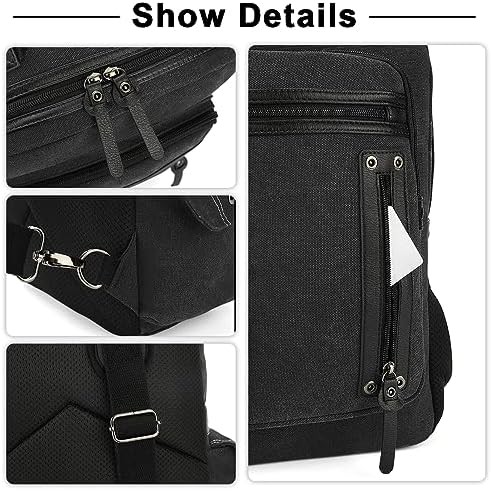 Vintage canvas crossbody shoulder bag 15.6 in — photo 5